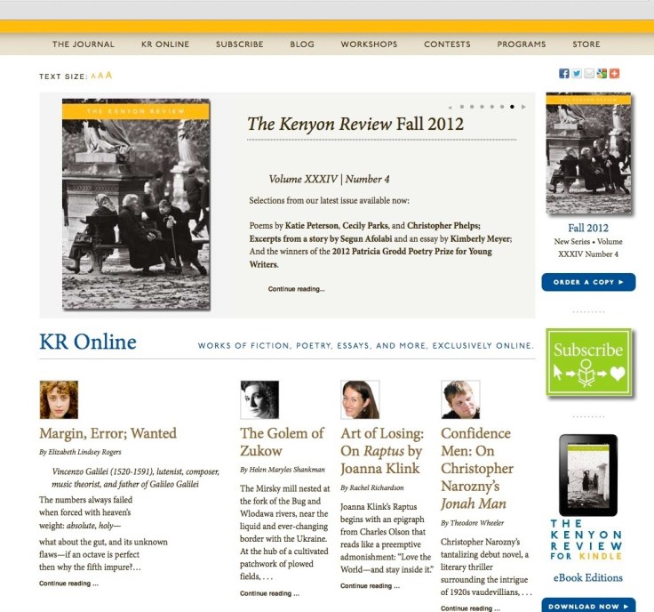 kenyon review, golem copy